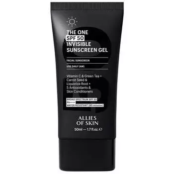 Невесомый солнцезащитный гель для лица Allies of Skin The One SPF 50 Invisible Sunscreen Gel