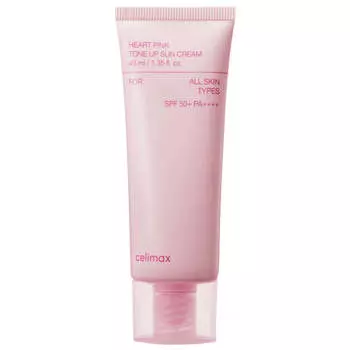 Выравнивающий солнцезащитный крем для сияния кожи Celimax Heart Pink Tone Up Sun Cream SPF50+ PA++++