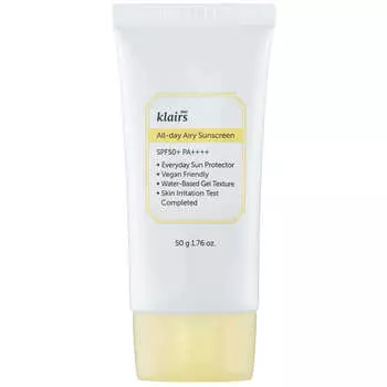Лёгкий солнцезащитный крем Dear, Klairs All-day Airy Sunscreen SPF50+ PA++++