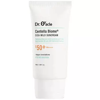 Солнцезащитный крем для чувствительной кожи Dr.Oracle Centella Biome Cica Mild Suncream SPF50+ PA++++