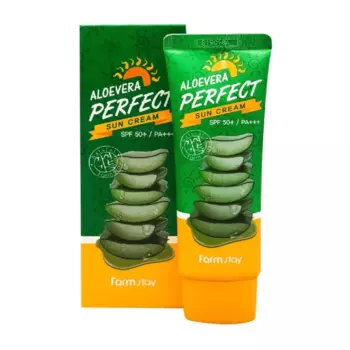 Солнцезащитный крем для лица и тела с алоэ FarmStay Aloevera Perfect Sun Cream SPF50+ PA+++