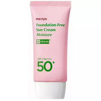 Увлажняющий солнцезащитный крем с тоном Manyo Foundation-Free Sun Cream Moisture SPF50+ PA++++