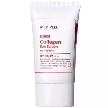 Солнцезащитный крем с коллагеном MEDIPEEL Red Lacto Collagen Pore Lifting Sunscreen SPF50+ PA++++