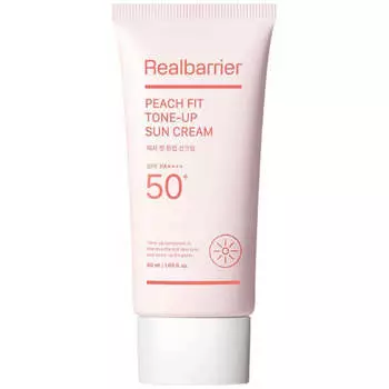 Солнцезащитный крем с персиковым подтоном Real Barrier Peach Fit Tone-Up Sun Cream SPF 50+ PA++++