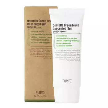 Солнцезащитный крем с центеллой PURITO Centella Green Level Unscented Sun SPF50+PA+++