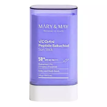 Солнцезащитный стик с пептидами Mary&May Vegan Peptide Bakuchiol Sun Stick SPF50+ PA++++