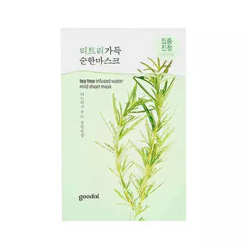 Тонизирующая тканевая маска с зелёным чаем Goodal Green Tea Infused Water Mild Sheet Mask