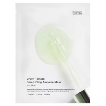 Тканевая маска для сужения пор Sungboon Editor Green Tomato Pore Lifting Ampoule Mask