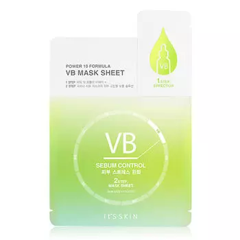 Тканевая маска для жирной и проблемной кожи с витамином B6 It's Skin Power 10 Formula VB Mask Sheet