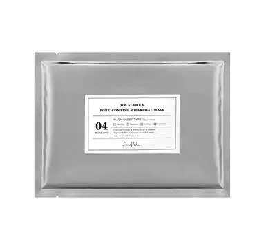 Чёрная тканевая маска с углём для очищения кожи Dr. Althea Pore-Control Charcoal Mask
