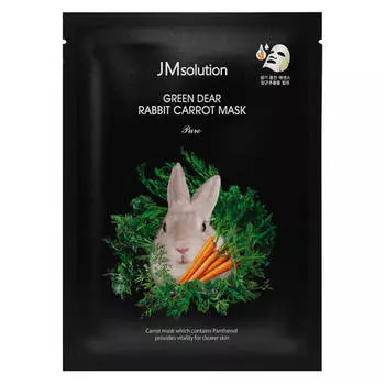 Успокаивающая тканевая маска с экстрактом моркови JMsolution Green Dear Rabbit Carrot Mask