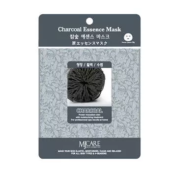 Тканевые маски для лица Mijin Charcoal Essence Mask - Древесный уголь