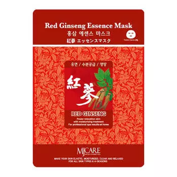 Тканевые маски для лица Mijin Red Ginseng Essence Mask - Красный Женьшень