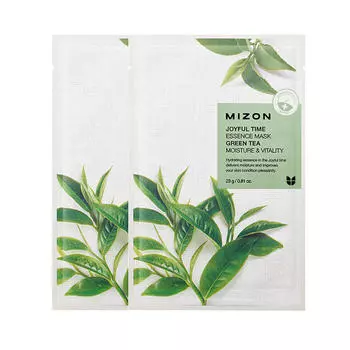 Увлажняющие тканевые маски для лица Mizon Joyful Time Essence Mask - Green Tea - Зеленый чай