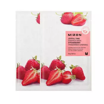 Увлажняющие тканевые маски для лица Mizon Joyful Time Essence Mask - Strawberry - Клубника