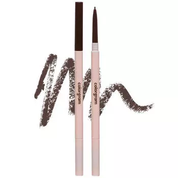 Ультратонкий карандаш для бровей colorgram Micro Slim Brow Pencil 01 Dark Brown
