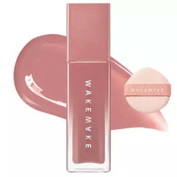 Жидкие румяна со спонжем WAKEMAKE Sheer Glow Liquid Blusher + Finger Puff Set 04 Dew Petal