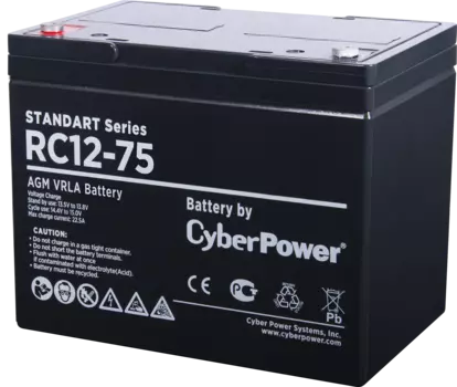 Аккумуляторная батарея SS CyberPower RC 12-75 / 12 В 75 Ач CyberPower Standart Series RC 12-75