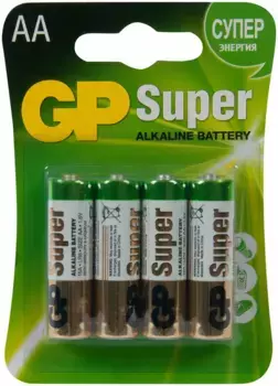 Алкалиновые батарейки GP Super Alkaline 15А АA - 4 шт. на блистере GP 4891199000034