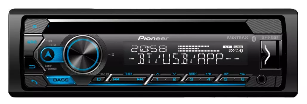 Автомагнитола CD DVD Pioneer DEH-S4250BT 1DIN 4x50Вт