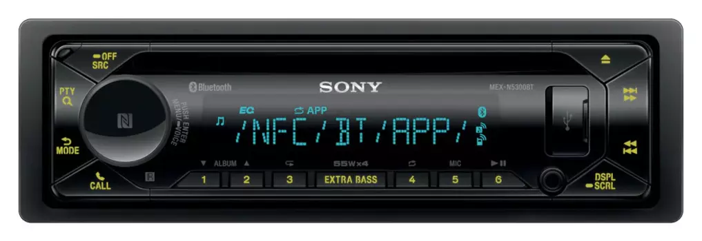 Автомагнитола CD Sony MEX-N5300BT 1DIN 4x55Вт