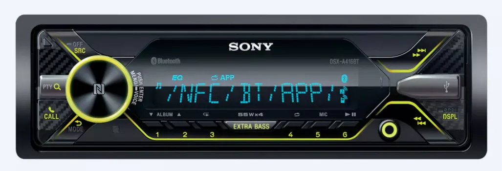 Автомагнитола Sony DSX-A416BT 1DIN 4x55Вт