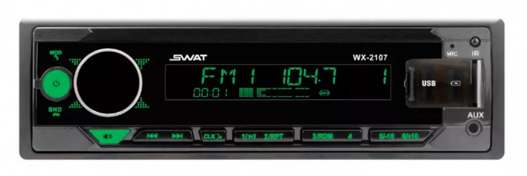 Автомагнитола Swat WX-2107 1DIN 4x50Вт