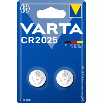 Батарейка Varta ELECTRONICS CR2025 BL2 Lithium 3V (6025) (2/20/200) Varta PRIMARY LITHIUM CR2025 (06025101402)