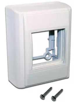 Базовый настенный бокс на 1 модуль Mosaic 45x45, с боковыми стенками, белый (LAN-WA-RMB-F45/B-WH)