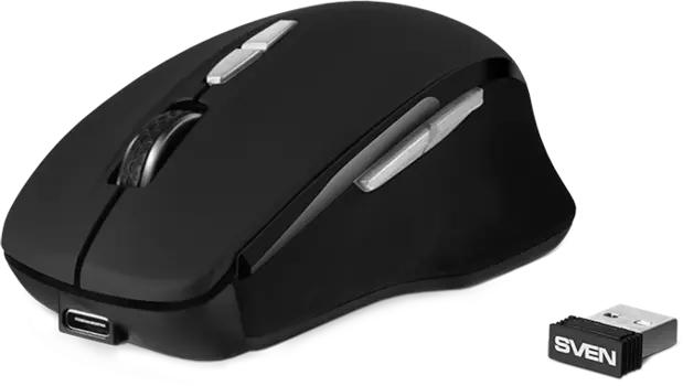 Беспроводная мышь SVEN RX-590SW чрн. (бесш. кл., Bluetooth, 2,4GHz, 6+1кл., ST, 800-1600DPI, блист.) Sven RX-590SW (SV-018375)