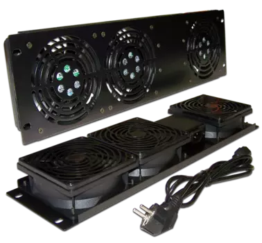 Блок 2-х вентиляторов 19" вертикальный, без термостата, 3U (TWT-CB-FANV2-RACK)