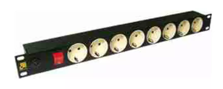 Блок распределения питания Lanmaster LAN-EP19-8P/S-1.8M гор.размещ. 8xSchuko базовые 10A C14 1.8м