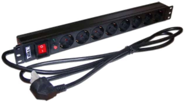 Блок распределения питания Lanmaster TWT-PDU19-16A8P-1.8 гор.размещ. 8xSchuko базовые 16A Schuko 1.8м
