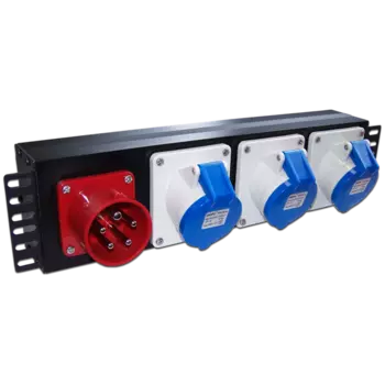 Блок розеток 19" трехфазный, 1х3 IEC309, 32A 380V (TWT-PDU-32AI9-3P)