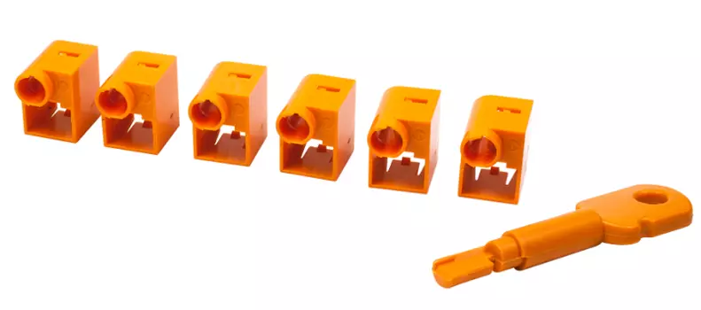 Блокиратор Lanmaster LAN-SEC45-CL-SET-OR (упак.:6шт) 6м оранжевый