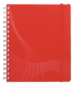 Блокнот Avery Zweckform NOTIZIO 7031 A5 пластик 90стр. клетка фиксирующая резинка спираль двойная красный