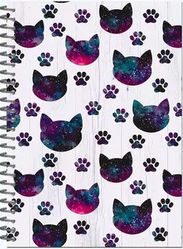 Блокнот для рисования Полином SKETCHBOOK КОСМИЧЕСКИЕ КОТЫ 3036 A5 145x200мм мелов.картон 60л гребень