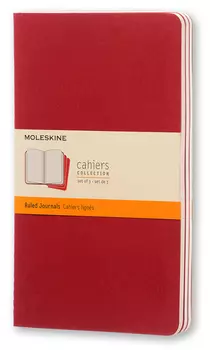 Блокнот Moleskine CAHIER JOURNAL CH116 Large 130х210мм обложка картон 80стр. линейка клюквенный (3шт)