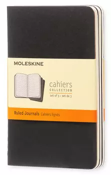 Блокнот Moleskine CAHIER JOURNAL QP311 Pocket 90x140мм обложка картон 64стр. линейка черный (3шт)
