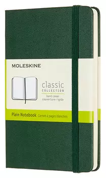 Блокнот Moleskine CLASSIC QP012K15 Pocket 90x140мм 192стр. нелинованный твердая обложка зеленый