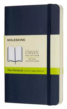 Блокнот Moleskine CLASSIC SOFT QP613B20 Pocket 90x140мм 192стр. нелинованный мягкая обложка синий сапфир