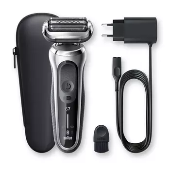 Бритва сетчатая Braun Series 7 71-S1000s реж.эл.:3 питан.:аккум. черный/серебристый