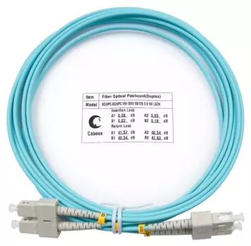 Cabeus FOP-50-SC-SC-3m Шнур оптический duplex SC-SC 50/125 mm OM3 3м LSZH (FOP-50-SC-SC-3m)