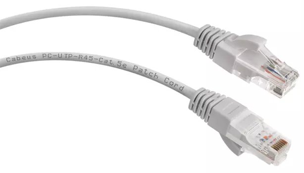 Cabeus PC-UTP-RJ45-Cat.5e-0.3m Патч-корд U/UTP, категория 5е, 2xRJ45/8p8c, неэкранированный, серый, PVC, 0.3м (PC-UTP-RJ45-Cat.5e-0.3m)