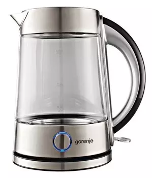 Чайник электрический Gorenje K17G 1.7л. 2200Вт серебристый (корпус: стекло)