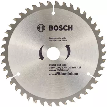 Диск пильный по алюм. Bosch ECO ALU (2608644388) d=160мм d(посад.)=20мм (циркулярные пилы)