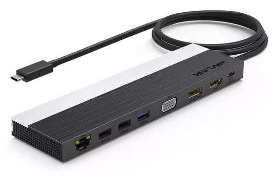 Док-станция Docking Station WAVLINK USB-C 4K Universal /85W PowerDelivery/2xUSB3.0/2xUSB2.0/1xUSB C/1xDP 4K 30HZ/1xHDMI 4K 30HZ/1xVGA/1xGigabit LAN/1xAudio In/Out/1xSD/Micro SD CardReader (WL-UMD03)