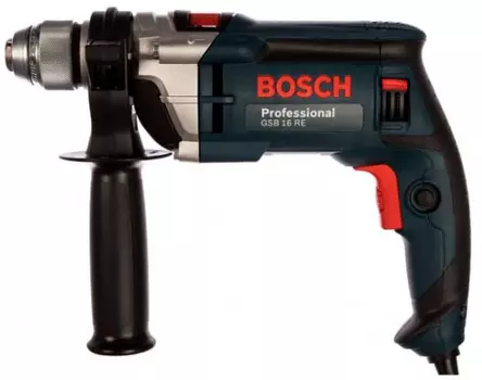 Дрель ударная Bosch GSB 16 RE 750Вт патрон:кулачковый реверс (кейс в комплекте) (060114E600)