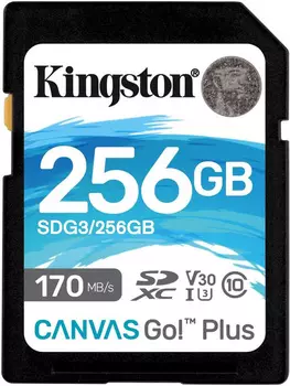 Флеш карта SDXC 256Gb Class10 Kingston SDG3/256GB Canvas Go! Plus w/o adapter