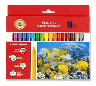 Фломастеры для ретуширования мебели и полов Koh-I-Noor Fish 1002 771002AH05KS Вентилируемый смываемые 18цв.